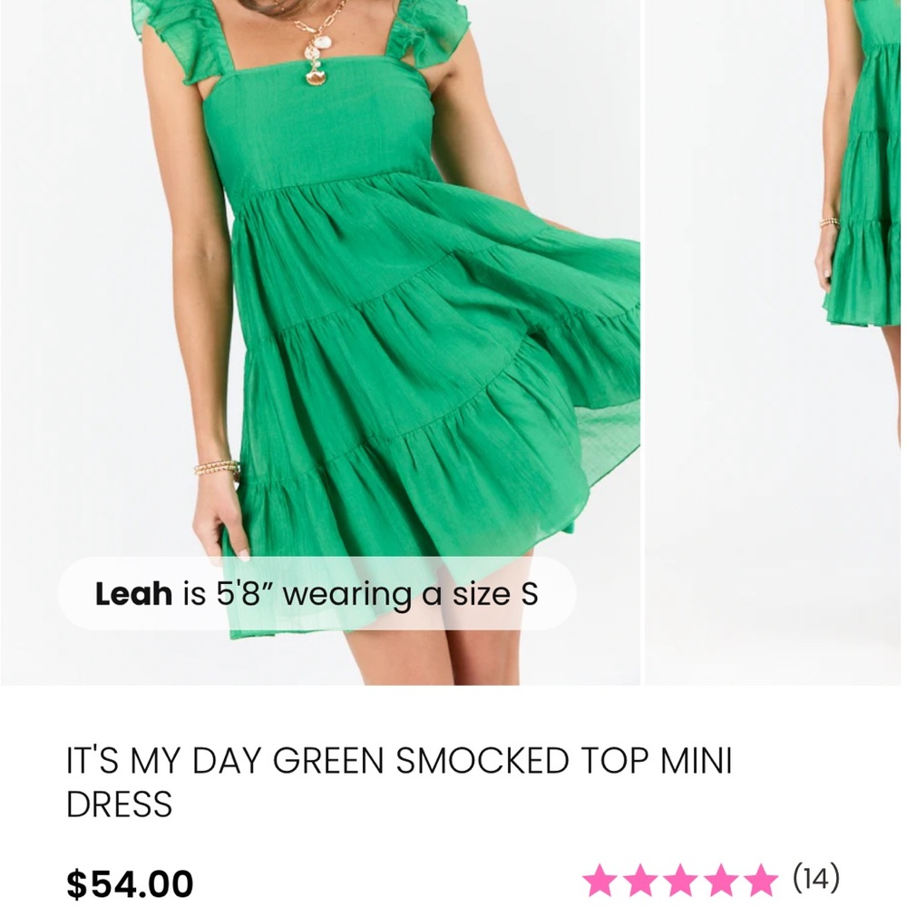 Pink Lily Vibrant Green Ruffled Mini Dress